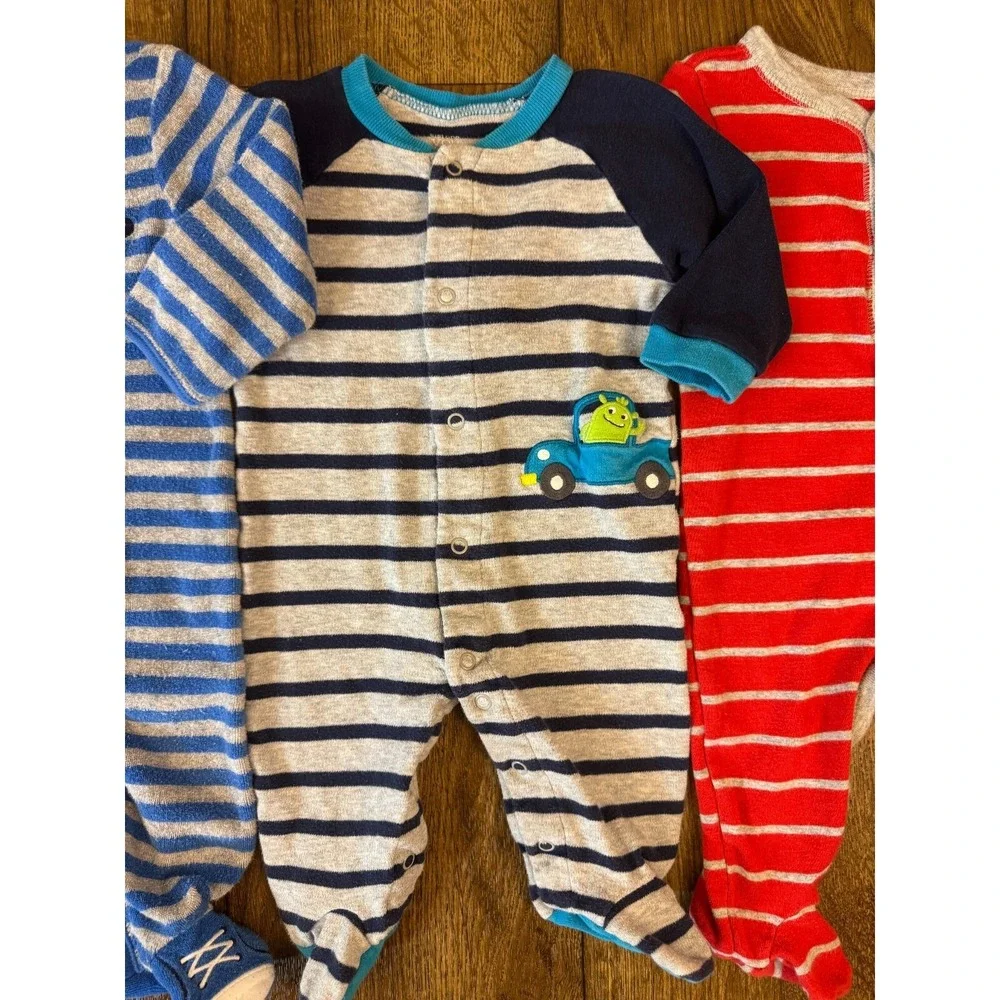 Carters‎ Baby Boy 6 Months Footed Sleepers Pajamas Outfits Clothes Lot Baseball
